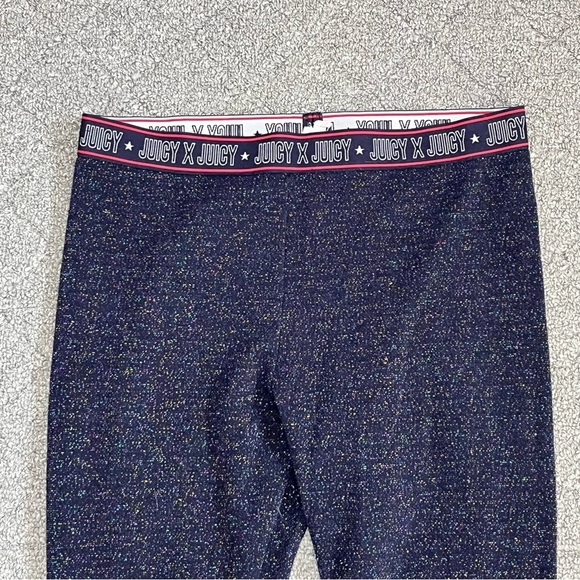 Juicy By Juicy Couture Sparkling Leggings Women’s Size Large Blue Yoga Running - Picture 2 of 9